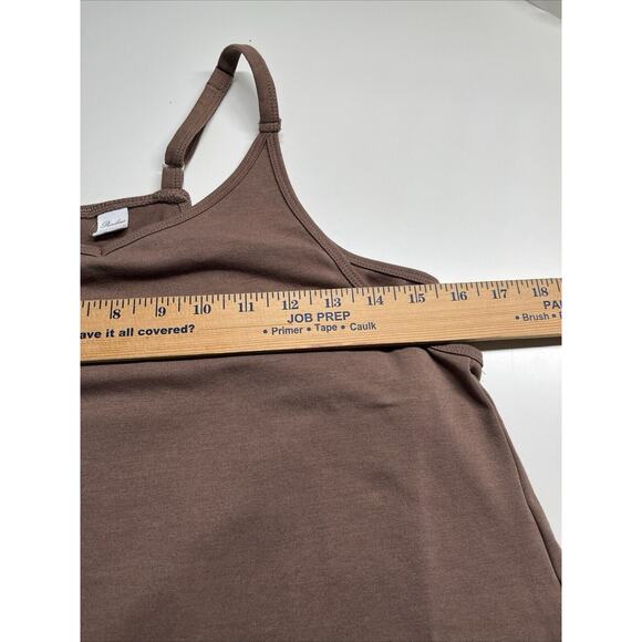 Brown Sleeveless Mini Dress with built in bodysuit with shorts - Picture 10 of 15